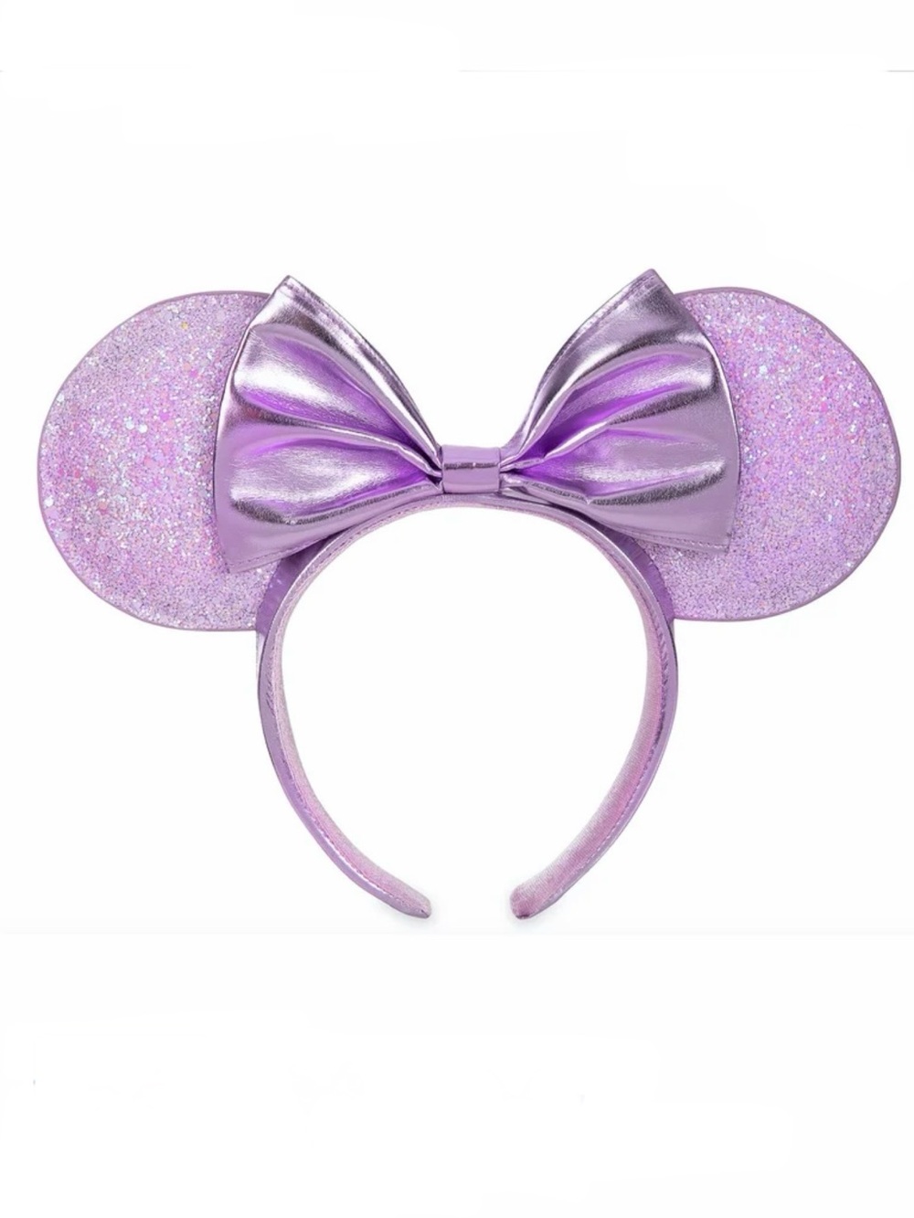 Disney Parks Sparkling Metallic Lavender Mickey Mouse Ears Headband